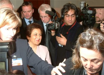 Stort presseoppbud rundt Shirin Ebadi